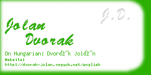 jolan dvorak business card